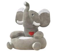 Teenpull Fauteuil pour enfant en peluche éléphant gris en polyester 50 x 47 x 55 cm avec pieds antidérapants, ergonomique pour chambre d'enfant, idéal pour jouer, lire et se détendre, compact et peu
