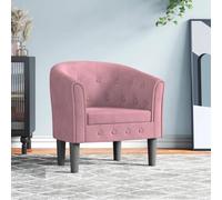 Teenpull Fauteuil Rose Velours Cabriolet Design avec Assise Confortable, Cadre en Bois de pin Robuste, Dimensions 70x56x68 cm, Chaise d'appoint pour Salon, Chambre ou Bureau