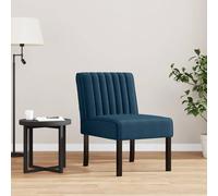 Teenpull Fauteuil sans accoudoirs Bleu Velours Confortable pour Salon et Chambre, Chaise d'appoint Lounge rembourrée, Structure Bois Massif Stable, Dimensions 48x64x72 cm, capacité 110 kg