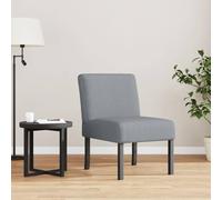 Teenpull Fauteuil sans accoudoirs Gris Clair Tissu, Chaise d'appoint Confortable pour Salon et Chambre, Dimensions 48x64x72 cm, Cadre Bois Massif, siège rembourré idéal Lecture détente