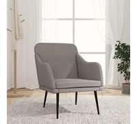 Teenpull Fauteuil Taupe en Tissu 63x76x80 cm Chaise Confortable avec Dossier rembourré siège Profond et accoudoirs, Chaise d’appoint pour Salon Chambre Lecture détente