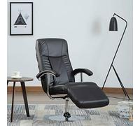 Teenpull Fauteuil TV Noir Similicuir avec Cadre métal chromé Confortable, Fauteuil inclinable Design pour Salon, Fauteuil Lounge intérieur idéal comme Fauteuil de Lecture et Fauteuil d’appoint