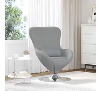 Teenpull Fauteuil œuf Gris Clair en Tissu 63 x 73 x 90 cm pivotant 360°, Chaise Confortable pour Salon, Chambre, Coin Lecture, Design Moderne et Robuste
