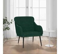 Teenpull Fauteuil Vert foncé en Velours Confortable 63x76x80 cm Chaise de Salon avec accoudoirs rembourrés Chaise de Lecture Robuste pour Chambre ou Coin détente