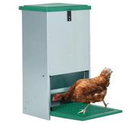 Teenpull Feedomatic Mangeoire automatique pour volaille avec pédale, capacité de 20 kg, tôle galvanisée, distributeur de nourriture pour le stockage frais, robuste, idéal pour l'élevage de volailles