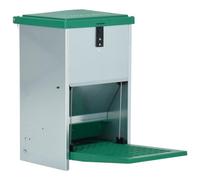Teenpull Feedomatic Mangeoire automatique pour volailles avec pédale, capacité de 8 kg, tôle galvanisée, grille en plastique, distributeur de nourriture pour souris et oiseaux