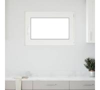 Teenpull Fenêtre de cave RISOR 90 x 50 cm en PVC et verre blanc avec cadre à 5 chambres, fonction basculante, protection thermique et isolation phonique pour l'intérieur, montage facile, translucide