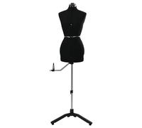 Teenpull Forme de Robe Ajustable féminine Noir en Velours Soft-Touch avec réglage Hauteur 95-160 cm Rotation 360°, Coussin à épingles intégré, Base Stable pour Atelier Couture création Textile