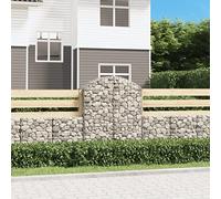 Teenpull Gabion avec arc haut, 100 x 50 x 120/140 cm, fer galvanisé, barrière de jardin robuste pour plantes, isolation acoustique, jardinières d'extérieur