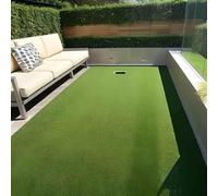 Teenpull Gazon artificiel vert 7 à 9 mm de hauteur 1 x 15 m en polypropylène résistant aux UV flexible pour jardin, terrasse, zone des animaux domestiques, facile d'entretien, robuste, moderne, peu