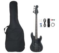 Teenpull Guitare Basse électrique 4/4 46" pour débutants avec Sac Noir, accordeur, câble Audio, médiator et Sangle, Bois de sycomore et Bouleau, idéale pour Apprentissage, Concert, Studio et Voyage