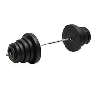 Teenpull Haltère longue avec poids 90 kg en acier chromé, barre d'haltère de 140 cm, disques de poids de 5 à 15 kg, fermeture en étoile, polyvalent pour musculation, musculation, home gym