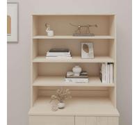 Teenpull Hamar - Dessus de buffet haut - Marron miel - 90 x 30 x 100 cm - En pin massif - Avec 3 étagères - Pour salle à manger, salon, buffet - Avec rangement