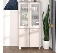 Teenpull Hamar Meuble haut en bois massif de pin blanc, 85 x 35 x 180 cm, avec espace de rangement, armoire pour salon, salle à manger, buffet robuste