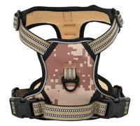 Teenpull Harnais pour chien avec laisse et collier camouflage marron réglable, L, polyester avec 4 sangles, réfléchissant, pour dressage de chien, extérieur, quotidien, robuste et confortable