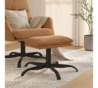 Teenpull Homcom Repose-pieds taupe, 60 x 60 x 36 cm, tissu microfibre, pieds en métal, polyvalent comme tabouret pour salon, chambre à coucher et bureau