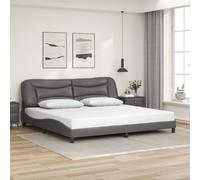 Teenpull Hvar Cadre de lit moderne 200 x 200 cm en cuir synthétique de qualité supérieure avec tête de lit rembourrée, plate-forme stable, cadre de lit sans matelas pour un sommeil réparateur
