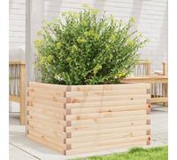 Teenpull Jardinière 70 x 70 x 45,5 cm en pin massif, robuste, stable, pour jardin, terrasse, balcon, fleurs, légumes, herbes, plantes