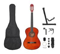 Teenpull Jeu de Guitare Classique Acoustique pour débutants 4/4 39 Pouces 12 pièces avec accordeur chromatique, capodastre, médiators, Housse, Sangle, Support pour Cours, Concert, Voyage