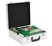 Teenpull Jeu de jetons de Poker 600 pcs 4 g avec Mallette Aluminium, Tapis de Jeu 90x60 cm, mélangeur Automatique, 6 Jeux de Cartes, Boutons Dealer, Blind pour soirée Famille ami Tournoi Casino