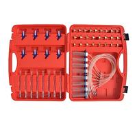Teenpull Kit de débitmètre Diesel avec adaptateurs pour injecteurs Bosch Delphi Denso Siemens 8 cylindres, Mallette Plastique Acier 46x36,5x10 cm, Outil Garage mécanique Entretien réparation véhicule