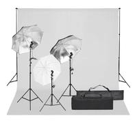 Teenpull Kit de Studio Photo avec éclairage Lampe Flash et trépied Aluminium, Toile de Fond Coton 300x300 cm, Parapluie réflecteur pour Photographie Portrait Produit vidéo vlogging