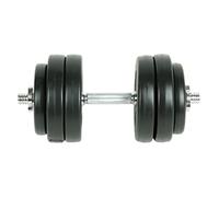 Teenpull Kit haltères 15 kg avec Barre réglable, poignées antidérapantes, 6 disques Fonte Lest remplis de Sable pour Musculation, Fitness, entraînement Force à Domicile et Gym