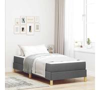 Teenpull Lit à Ressorts avec Matelas Gris foncé 80 x 200 cm, Tissu Doux, Cadre de lit Robuste en Bois d'ingénierie, sommier Plateforme, Base Stable pour Chambre, cama, Confort Optimal