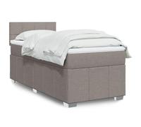 Teenpull Lit à sommier tapissier, 100 x 200 cm, taupe, recouvert de tissu, avec matelas à 7 zones, tête de lit réglable en hauteur, cadre de lit stable pour un sommeil réparateur, ensemble de meubles