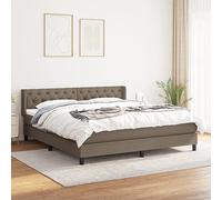 Teenpull Lit à sommier tapissier 160 x 200 cm taupe, kit complet avec matelas intégré, grand confort de couchage, cadre stable, tête de lit rembourrée, meuble de chambre moderne pour un sommeil