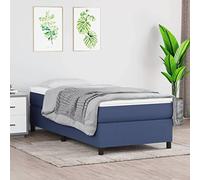 Teenpull Lit à sommier tapissier, 80 x 200 cm, bleu, housse en tissu avec matelas à ressorts ensachés et surmatelas, cadre de lit stable pour chambre à coucher, base confortable pour dormir la nuit