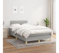 Teenpull Lit à sommier tapissier avec matelas, 120 x 200 cm, gris clair, tissu résistant, tête de lit réglable en hauteur, meuble de chambre moderne, lit confortable pour un sommeil réparateur