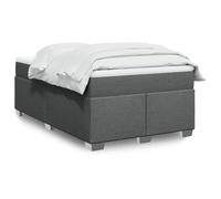 Teenpull Lit à sommier tapissier avec matelas, 120 x 200 cm, gris foncé, housse en tissu, ressorts ensachés, avec surmatelas confortable, cadre de lit stable pour chambre à coucher