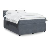 Teenpull Lit à sommier tapissier avec matelas, 160 x 200 cm, gris foncé, rembourré, matelas à ressorts ensachés, coussin confortable, sommier à lattes en bois, ensemble de meubles de chambre à coucher