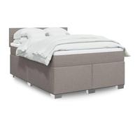 Teenpull Lit à sommier tapissier, avec matelas à ressorts ensachés, taupe, 140 x 190 cm, en tissu, avec tête de lit, éclairage LED intégré pour un sommeil réparateur et ensemble de meubles de chambre