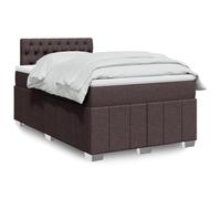 Teenpull Lit à sommier tapissier avec matelas et surmatelas, en tissu marron foncé, 120 x 200 cm, tête de lit réglable en hauteur, cadre de lit stable avec sommier à lattes, pour chambre à coucher