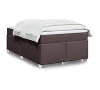 Teenpull Lit à sommier tapissier avec matelas marron foncé, 120 x 200 cm, housse en tissu, ressorts ensachés, sommier à lattes en bois, surmatelas confortable, lit rembourré stable pour un sommeil