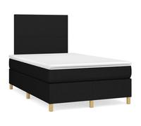 Teenpull Lit à sommier tapissier avec matelas noir, 120 x 190 cm, housse en tissu, lit rembourré, tête de lit réglable, cadre de lit stable pour un sommeil réparateur, ensemble de meubles de chambre à