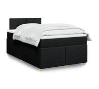 Teenpull Lit à sommier tapissier avec matelas, noir, 120 x 200 cm, housse en tissu, ressorts ensachés, surmatelas, cadre de lit robuste, confort de sommeil optimal pour la chambre à coucher