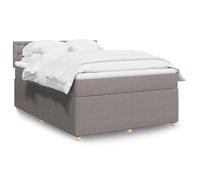 Teenpull Lit à sommier tapissier avec matelas, taupe, 140 x 190 cm, housse en tissu, ressorts ensachés, éclairage LED, surmatelas confortable, ensemble de chambre à coucher moderne pour la détente