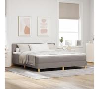 Teenpull Lit à sommier tapissier avec matelas, taupe, 180 x 200 cm, housse en tissu, matelas confortable, design moderne, montage facile pour chambre à coucher