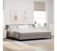 Teenpull Lit à sommier tapissier avec matelas, taupe, 200 x 200 cm, avec matelas à ressorts ensachés intégré, pour un sommeil réparateur