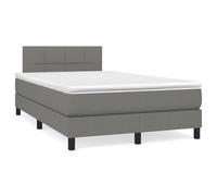 Teenpull Lit à sommier tapissier gris foncé 120 x 190 cm avec matelas, éclairage LED et tête de lit réglable en hauteur, cadre de lit rembourré moderne pour un sommeil réparateur