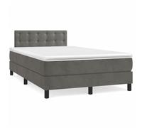 Teenpull Lit à sommier tapissier, gris foncé, 120 x 190 cm, avec matelas et tête de lit, pour meubles de chambre à coucher, cadre stable pour un sommeil réparateur