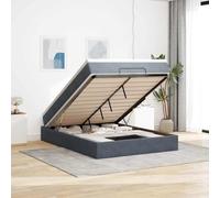 Teenpull Lit capitonné en velours gris foncé avec matelas à ressorts ensachés et surmatelas, 140 x 190 cm, ottoman, avec espace de rangement, fonction de levage, pour chambre à coucher, meubles, lit