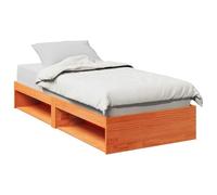 Teenpull Lit de Jour en Bois de pin Massif Cire Marron 75x190 cm Cadre avec sommier à Lattes Rangement intégré pour Chambre Salon Multifonction canapé lit Pratique