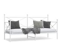 Teenpull Lit de jour sans matelas, cadre de lit simple en acier blanc, 80 x 200 cm, cadre simple avec sommier à lattes, meuble de canapé stable, plate-forme pour chambre à coucher et chambre d'amis
