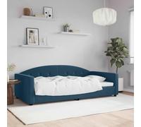 Teenpull Lit de Repos Bleu Velours 100x200 cm, Cadre Plateforme Robuste pour Salon, Chambre d'amis, canapé-lit Polyvalent avec Dossier, Couchage d'appoint, Grand lit Simple, sans Matelas, cama