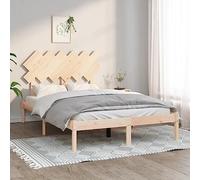 Teenpull Lit en bois massif 120 x 190 cm en pin non traité avec lattes en contreplaqué robustes, tête de lit classique pour une détente confortable, cadre stable pour un sommeil réparateur