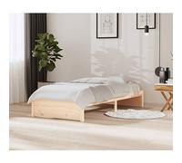 Teenpull Lit en bois massif 90 x 200 cm en bois de pin non traité, cadre stable, plate-forme moderne pour matelas, espace de couchage robuste dans la chambre à coucher, meuble durable avec cadre de